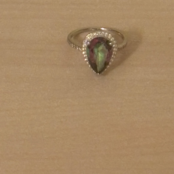 New Multi-Color Mystic Quartz Rhodium Over Sterling Silver Ring in Size 6 - Picture 1 of 4